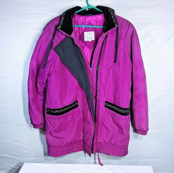 Current Seen Jackets & Blazers - Women's Small Current Seen Vintage "Barbie" Quilted Magenta/Fuschia Winter Coat